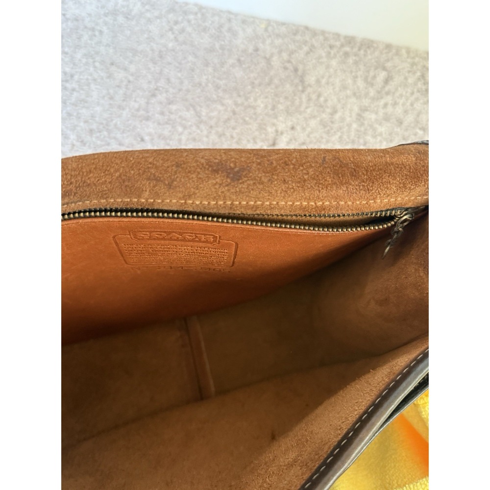 RARE Coach NYC Vintage Full-Grain Leather Messenger Crossbody Saddle Brown Flap - Picture 11 of 12